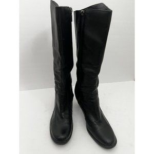 Aqua College Waterproof Boots Black US Size 9 Equestrian Heel Career Fall Office